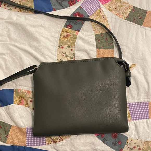 Olive Green Leather Crossbody Bag - Picture 1 of 3